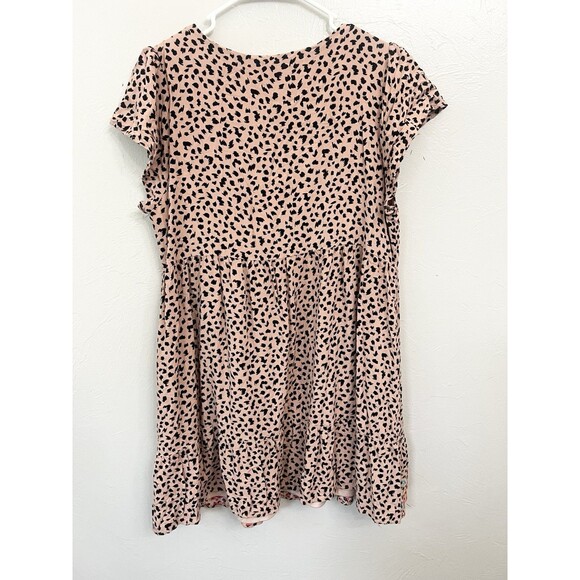 Savanna Jane Lucky in Leopard Shift Dress Embroidered Cheetah Flowers Boho Large - Picture 8 of 10